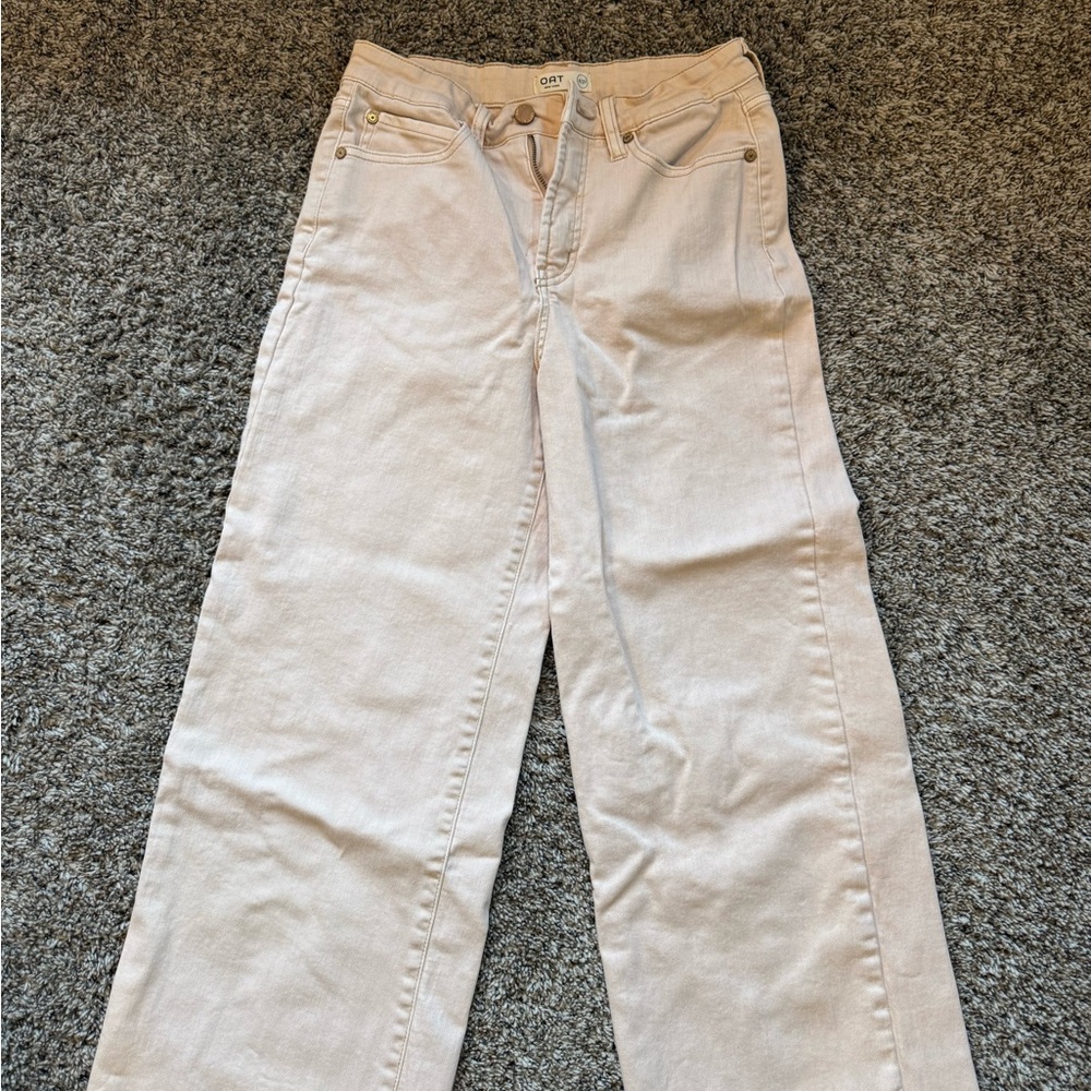 Oat New York Women's Light Tan Straight Leg Jeans